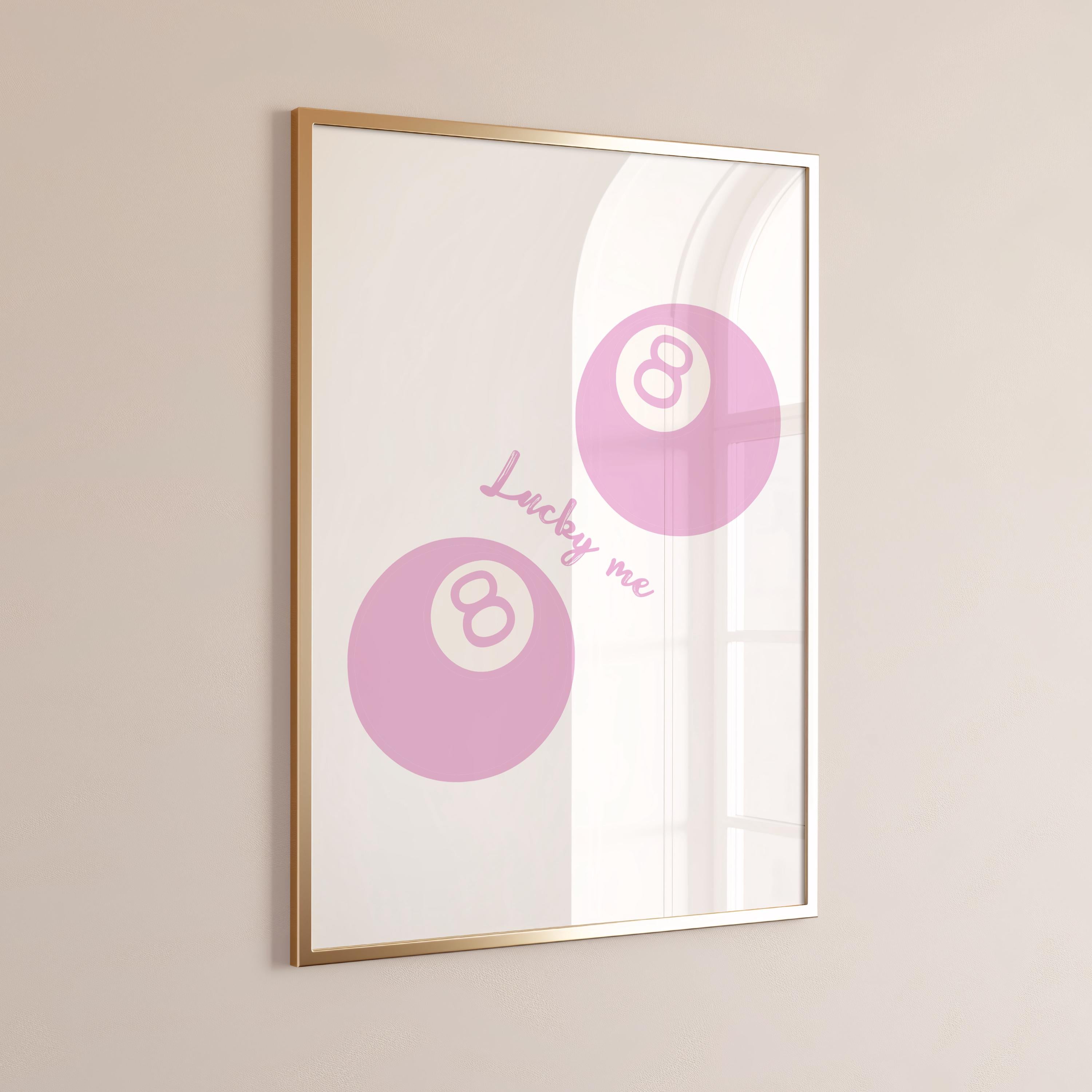 Pink Wall Art Print Set of 3, Trendy Posters, Digital Wall Art, Girly Dorm Room Decor, Printable Wall Art, 8 Ball Print Cheetah Poster