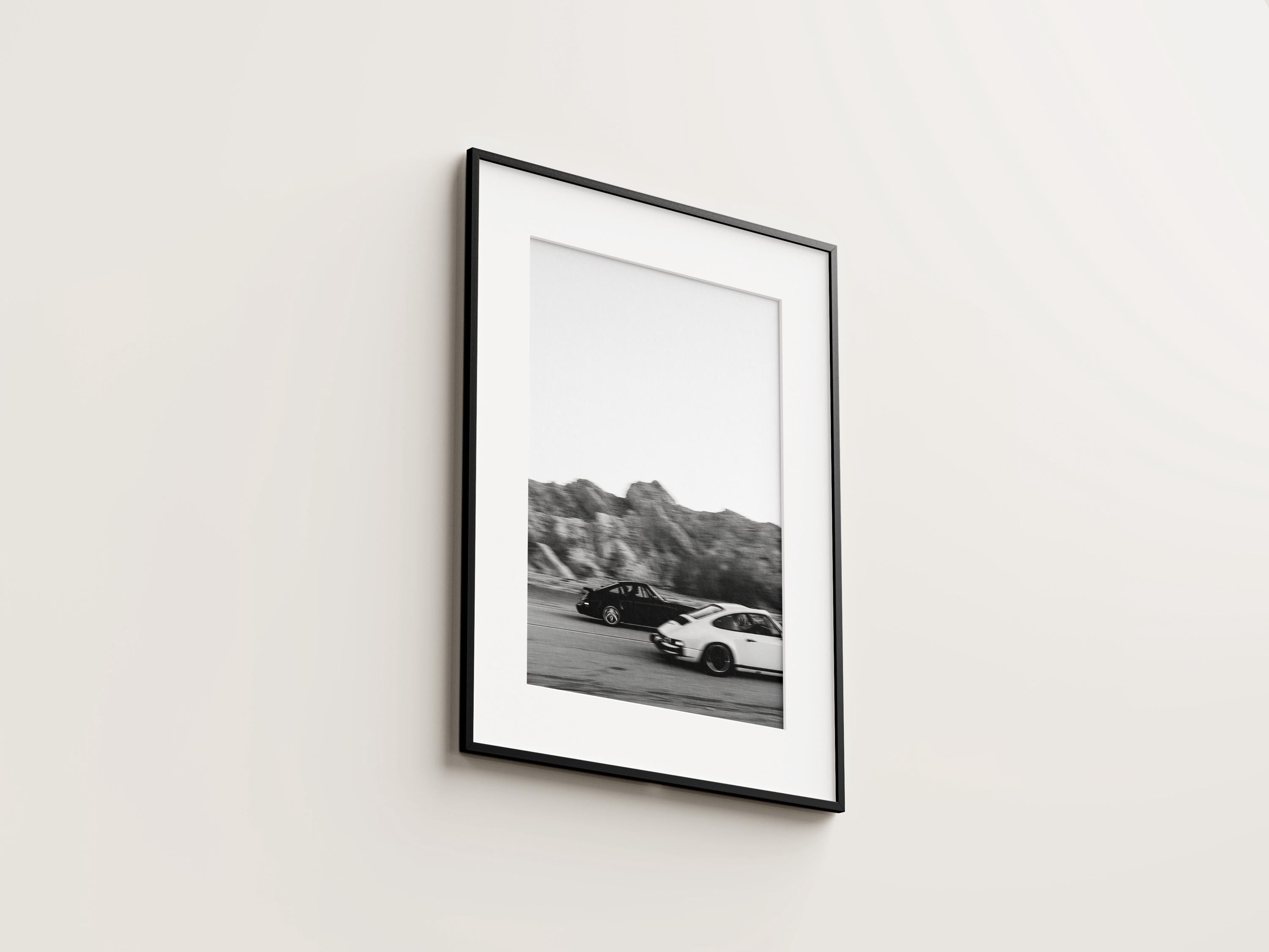 Racing Porsche 911 Print, Vintage Porsche Black and White Wall Art, Vintage Print, Automotive Photography Prints - Semi-Glossy Paper Print