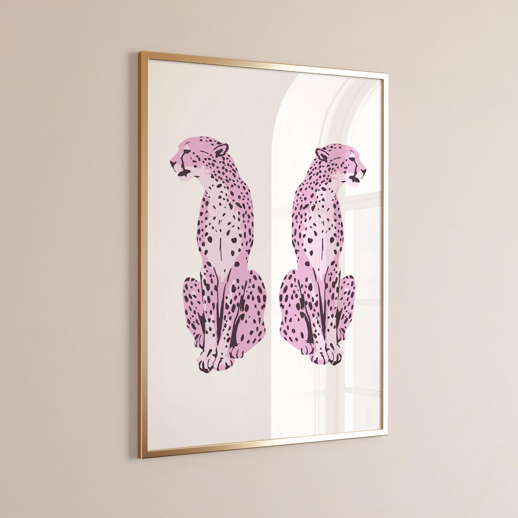 Pink Wall Art Print Set of 3, Trendy Posters, Digital Wall Art, Girly Dorm Room Decor, Printable Wall Art, 8 Ball Print Cheetah Poster