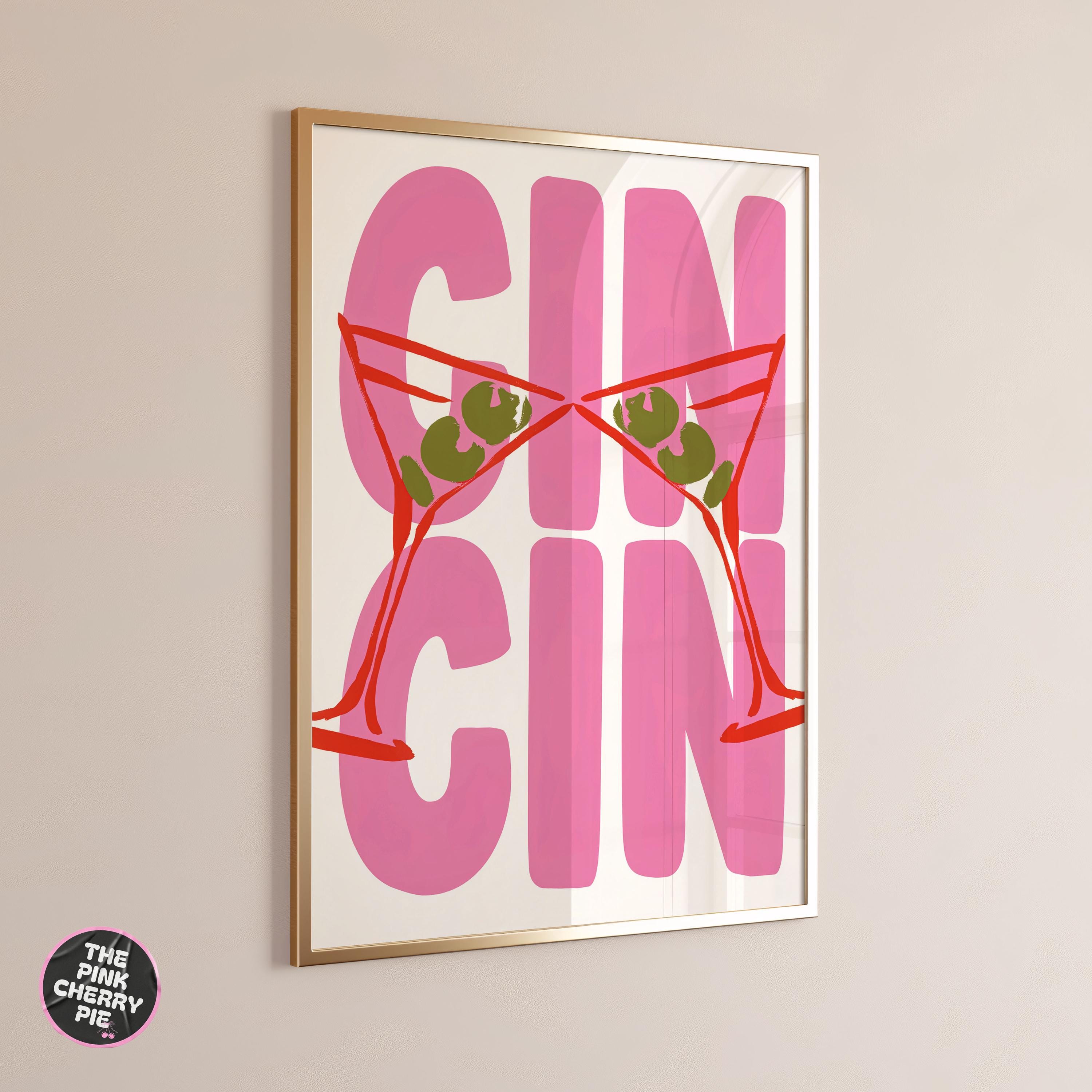 Trendy Cin Cin Print, Martini Cheers Print, Cocktail Print, Bar Cart Art Print, Maximalist Kitchen Print, Vintage Drink Poster, Retro Art