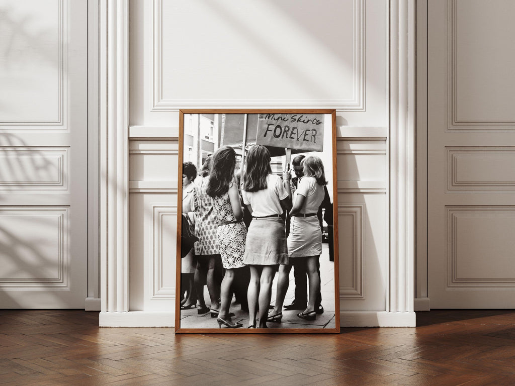 Mini Skirts Forever, 1960s Fashion Poster, Feminist Protest, Women Fashion, Fashion photography, Women's Day Gift, Retro Fashion Art