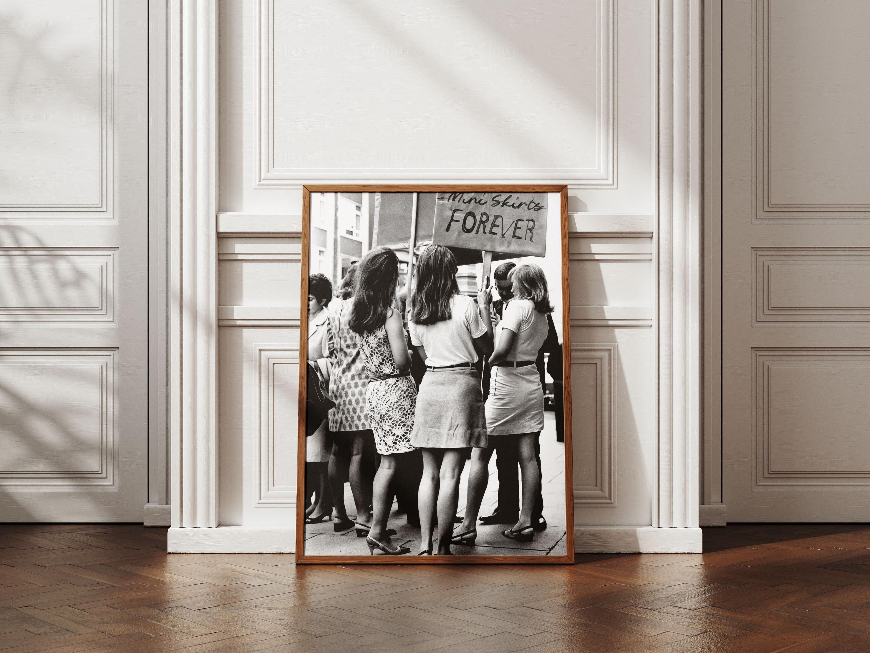 Mini Skirts Forever, 1960s Fashion Poster, Feminist Protest, Women Fashion, Fashion photography, Women's Day Gift, Retro Fashion Art