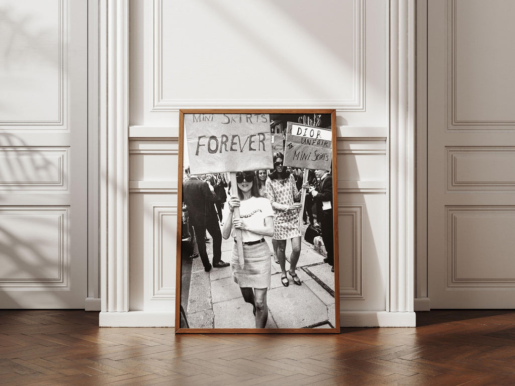 Mini Skirts Forever, 1960s Fashion Poster, Feminist Protest, Women Fashion, Fashion photography, Women's Day Gift, Retro Fashion Art