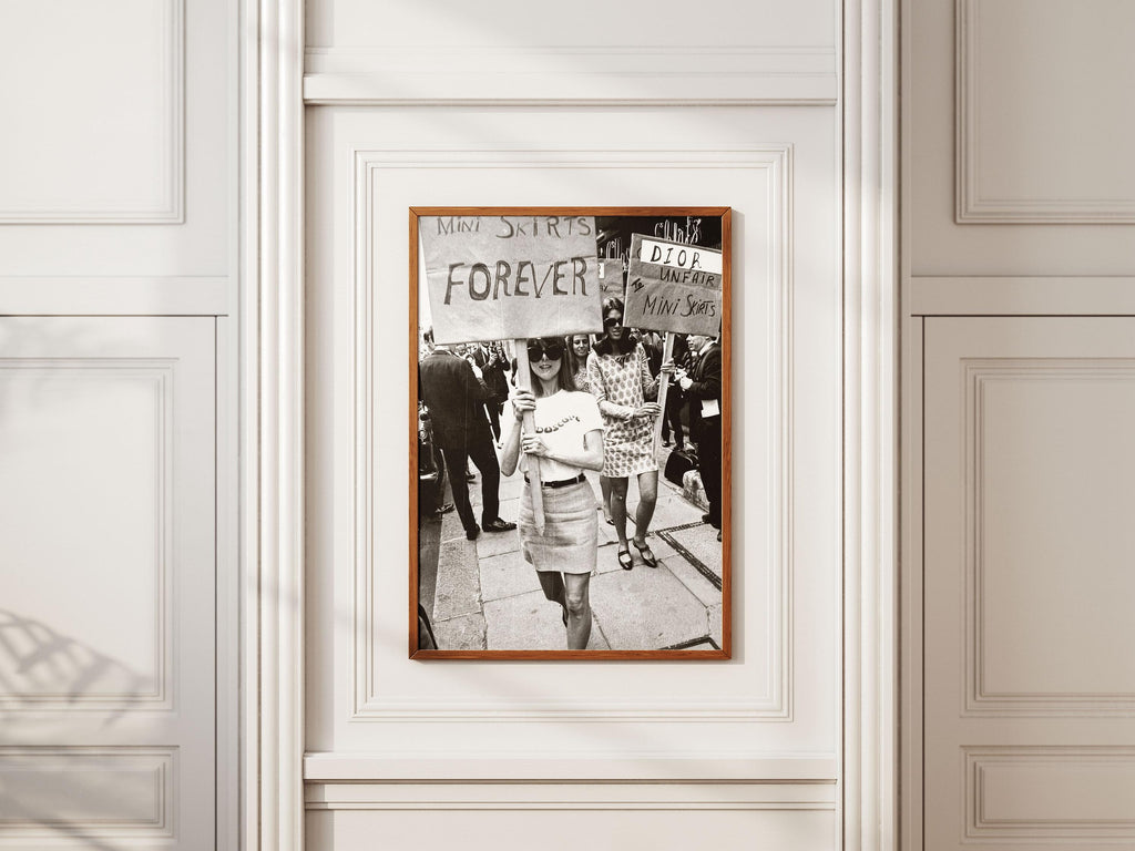 Mini Skirts Forever, 1960s Fashion Poster, Feminist Protest, Women Fashion, Fashion photography, Women's Day Gift, Retro Fashion Art
