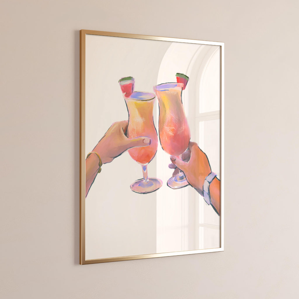 Cheers Pink & Purple Martini Wall Art Set of 3 – Girly Bar Cart or Dorm Decor | Coquette Cocktail Digital Prints | Fun Retro Drink Aesthetic