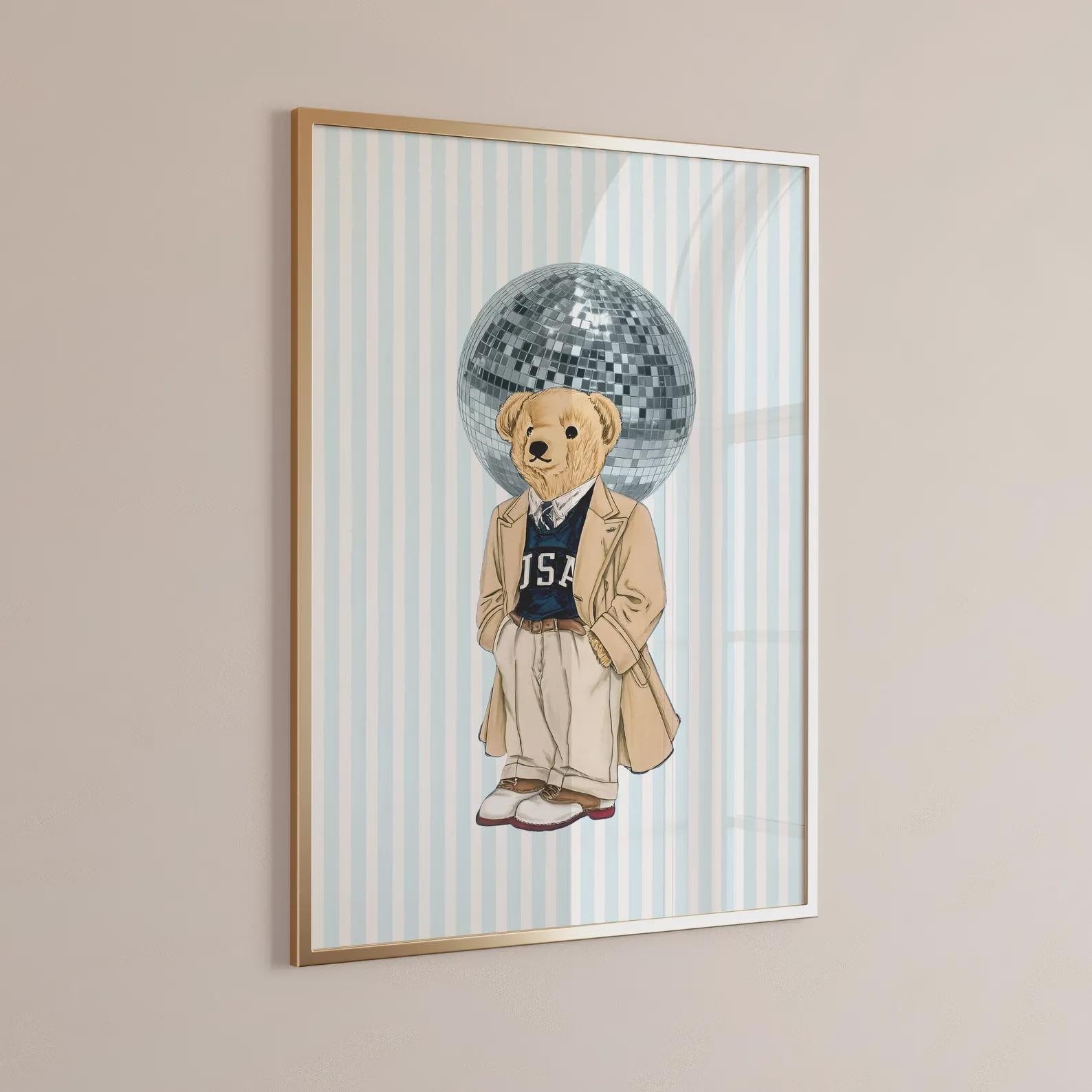 Bear Set of 3 Wall Art Posters, Fashion Magazine Poster, Vintage Fashion Magazine Poster, Old Ralph Lauren - [Digital Files]