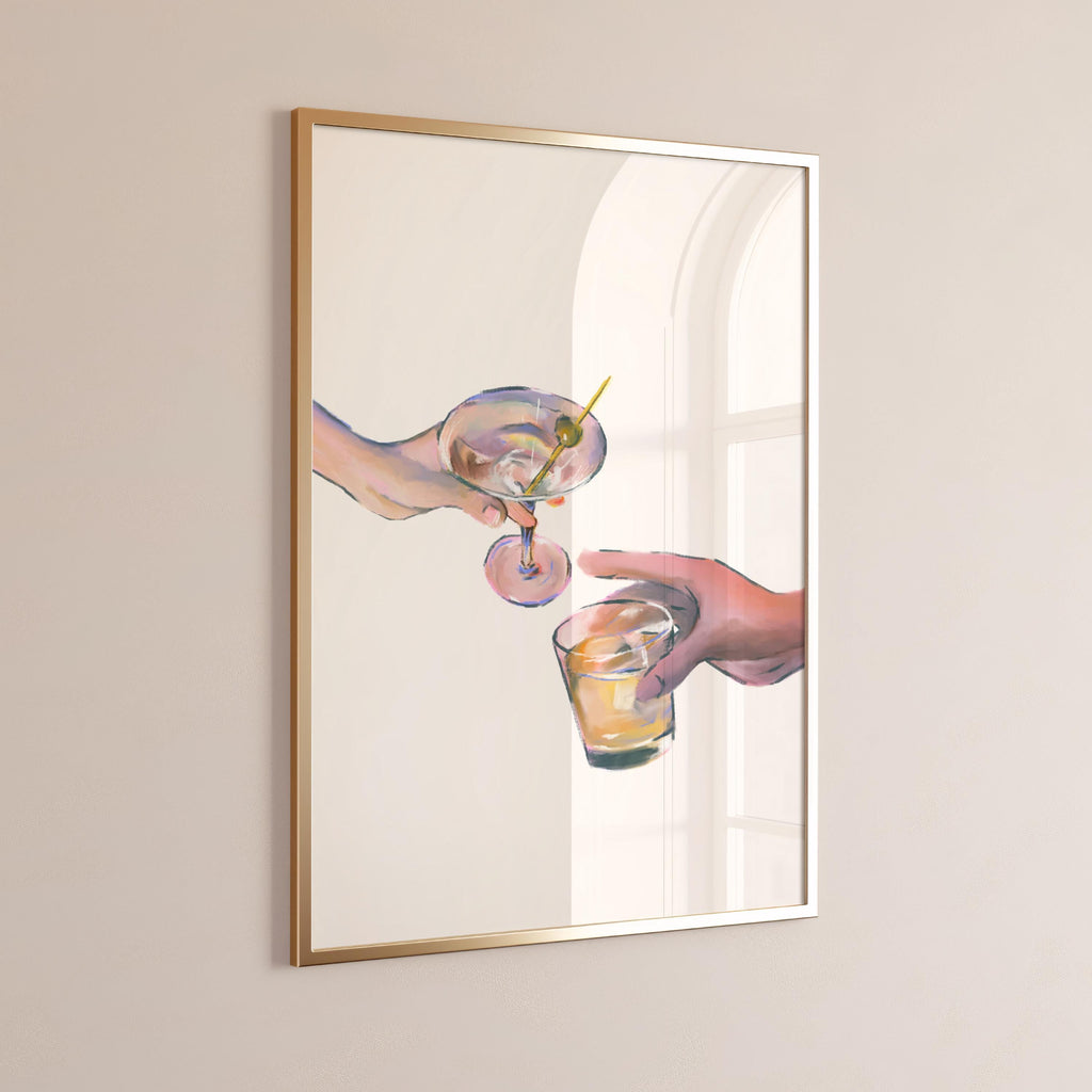 Cheers Pink & Purple Martini Wall Art Set of 3 – Girly Bar Cart or Dorm Decor | Coquette Cocktail Digital Prints | Fun Retro Drink Aesthetic