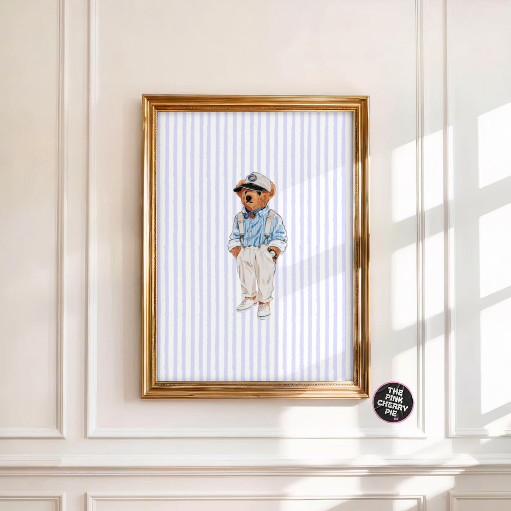 Coastal bear print, Coastal Wall Art, Beach Wall Art, Trendy Prints, Baby Shower [Digital Download]