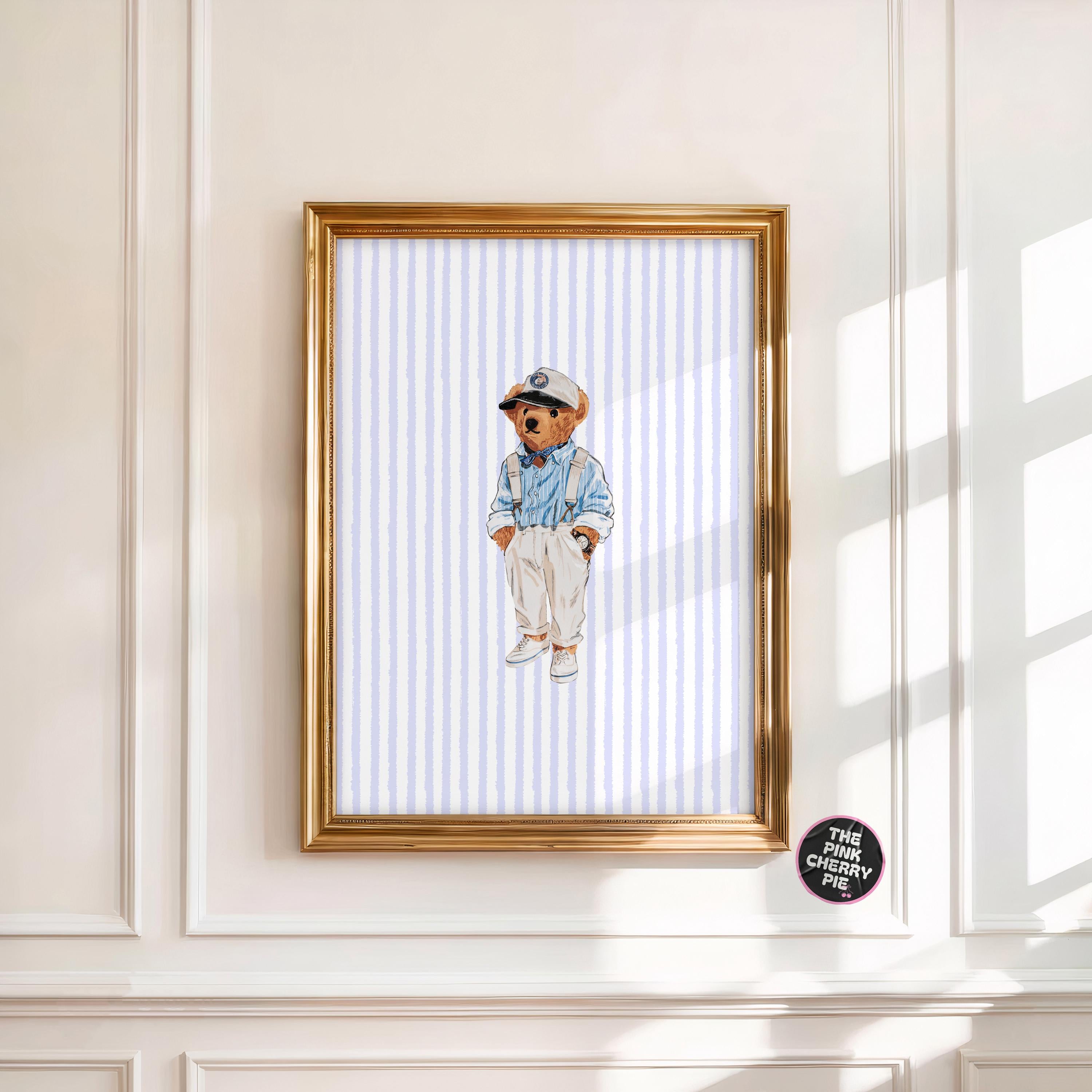 Coastal bear print, Coastal Wall Art, Beach Wall Art, Trendy Prints, Baby Shower [Digital Download]