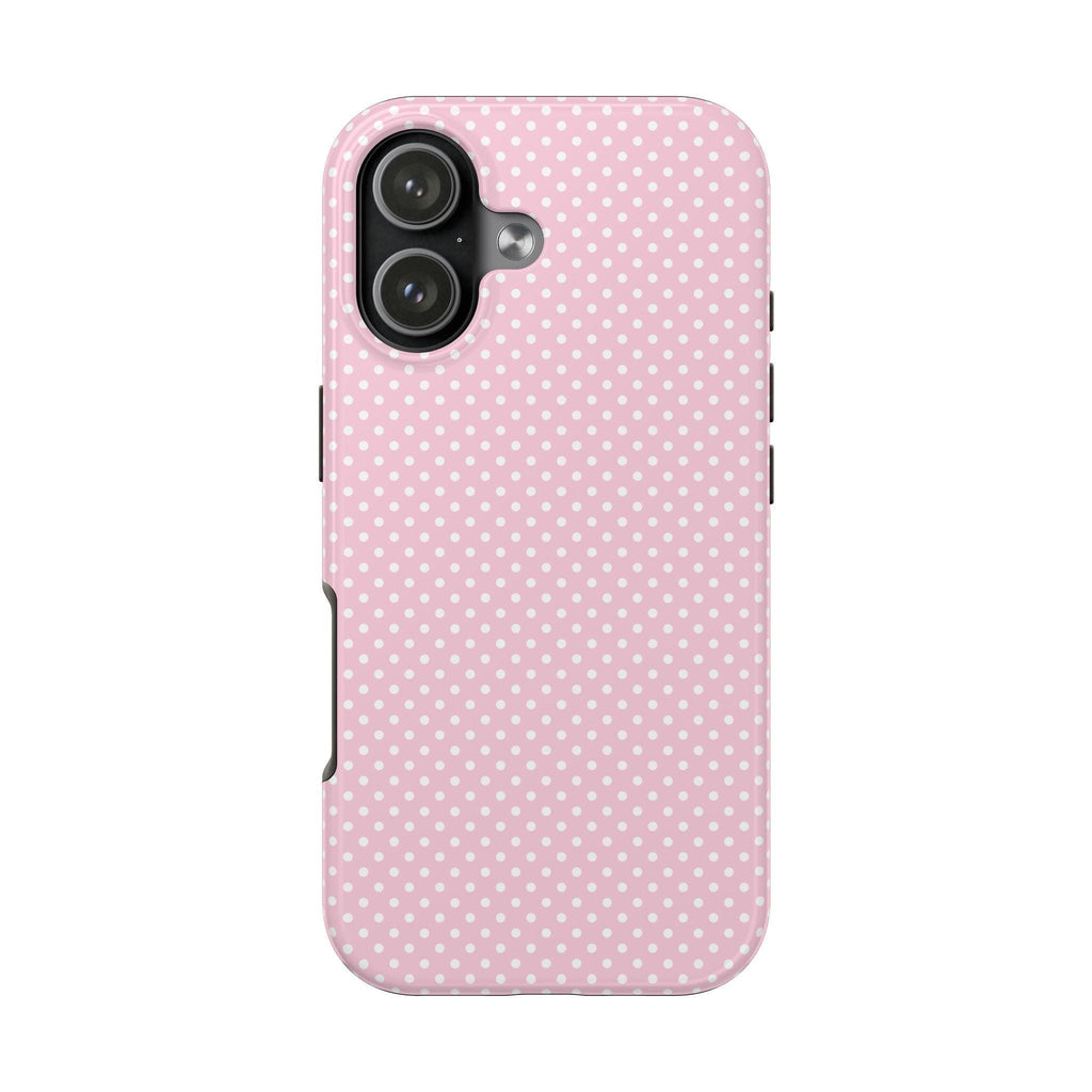 Polka dot phone case, pink phone case, decoden phone case - iPhone 17 Pro Max case, Trendy Retro Y2K Aesthetic Minimal, Girly - Glossy Case