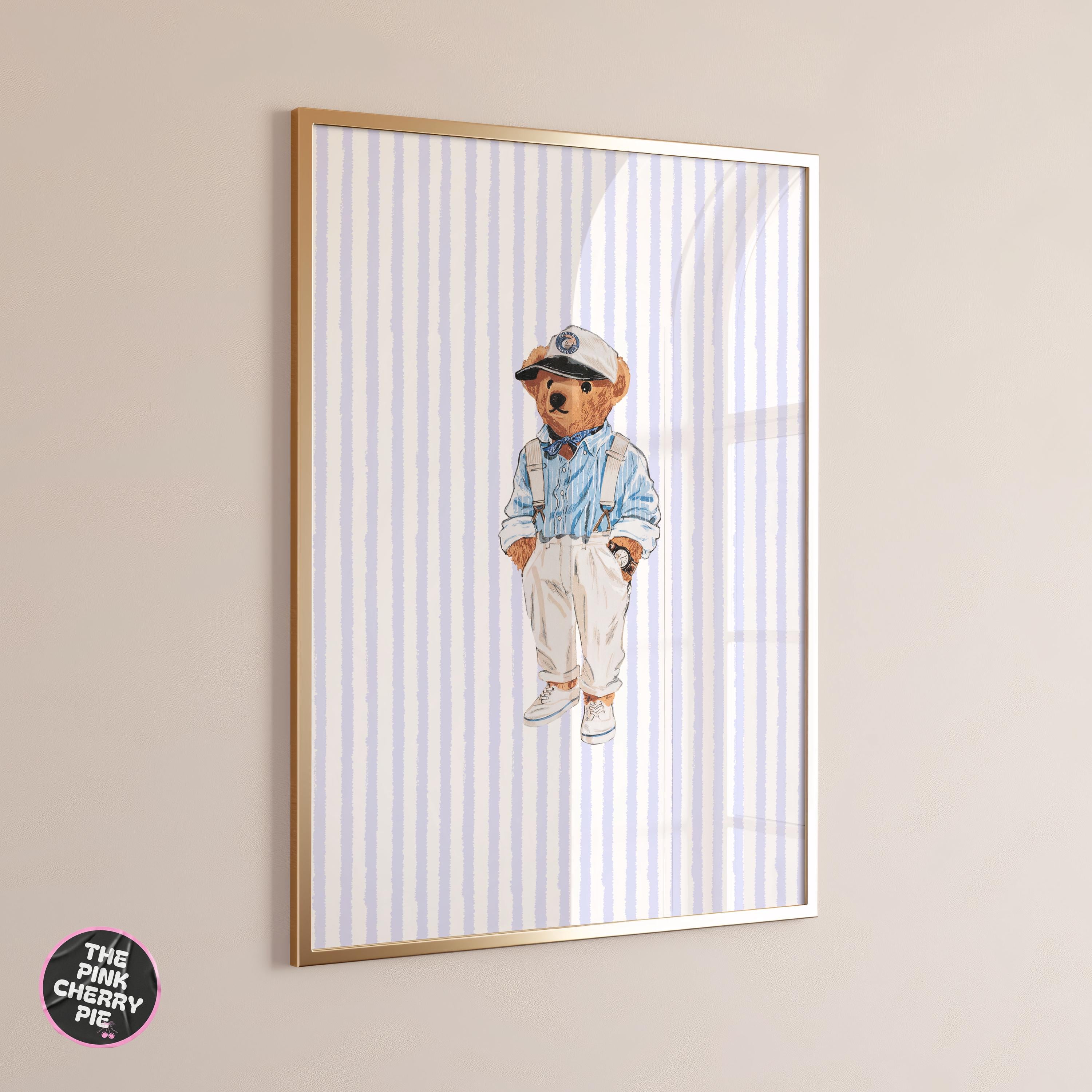 Coastal bear print, Coastal Wall Art, Beach Wall Art, Trendy Prints, Baby Shower [Digital Download]