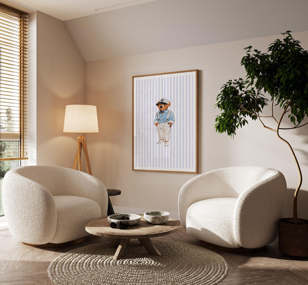 Coastal bear print, Coastal Wall Art, Beach Wall Art, Trendy Prints, Baby Shower [Digital Download]