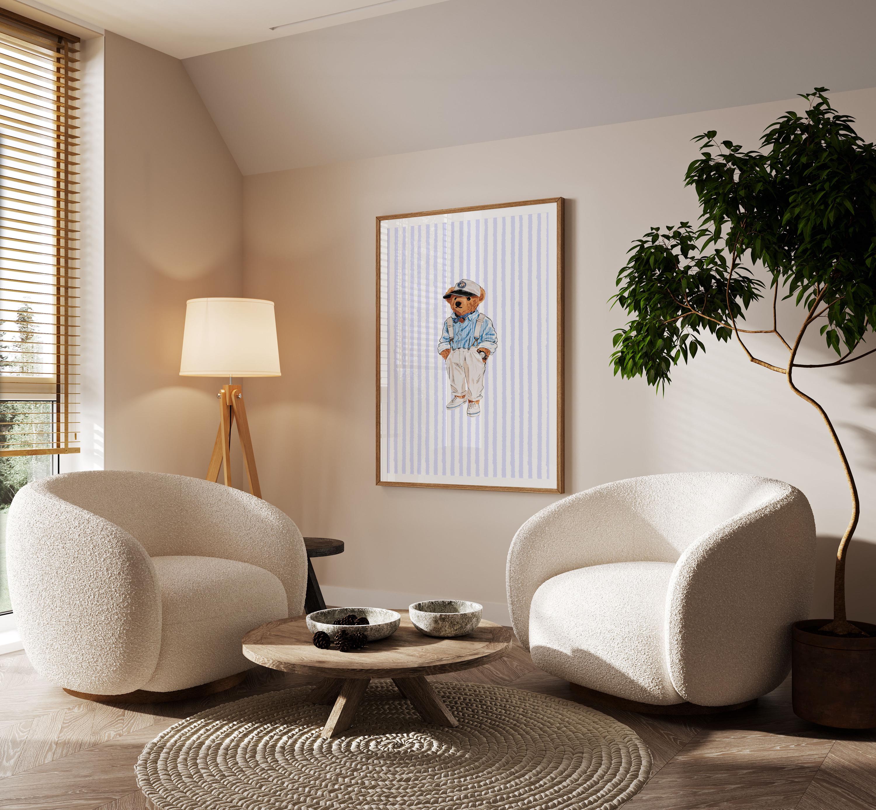 Coastal bear print, Coastal Wall Art, Beach Wall Art, Trendy Prints, Baby Shower [Digital Download]