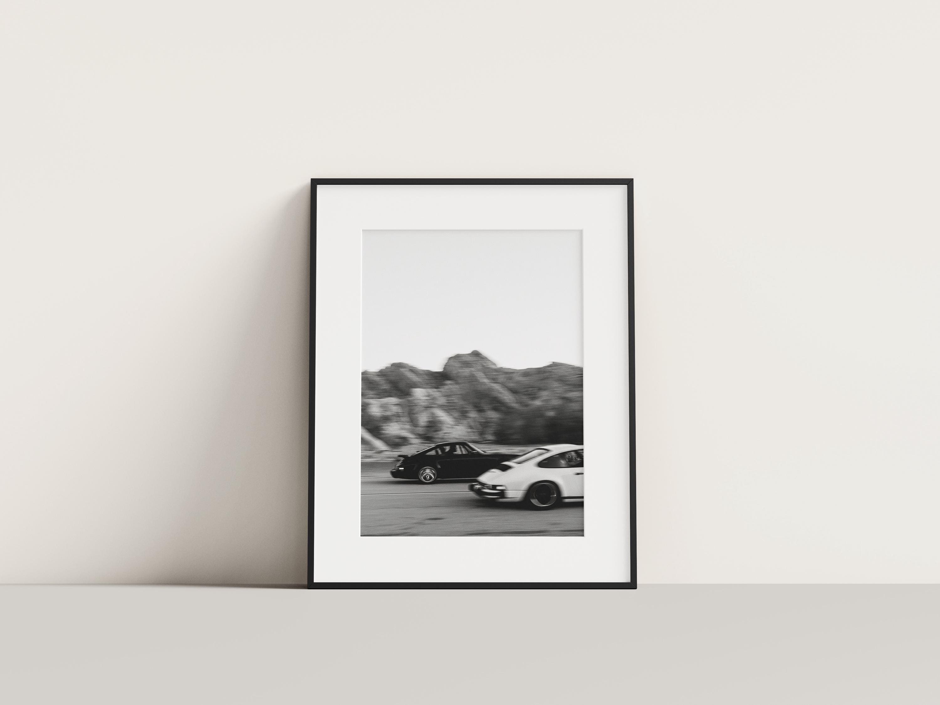Racing Porsche 911 Print, Vintage Porsche Black and White Wall Art, Vintage Print, Automotive Photography Prints - Semi-Glossy Paper Print