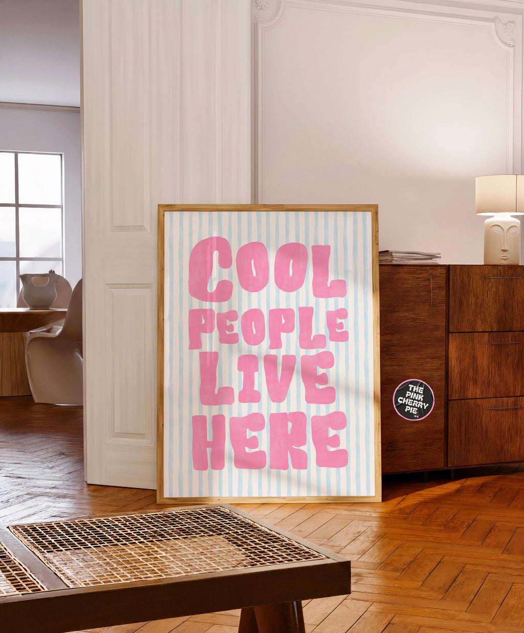 Cool People Live Here Print -  Retro Aesthetic Prints, Decor Girly Modern Wall Art, Trendy Quote Print [Digital Download]