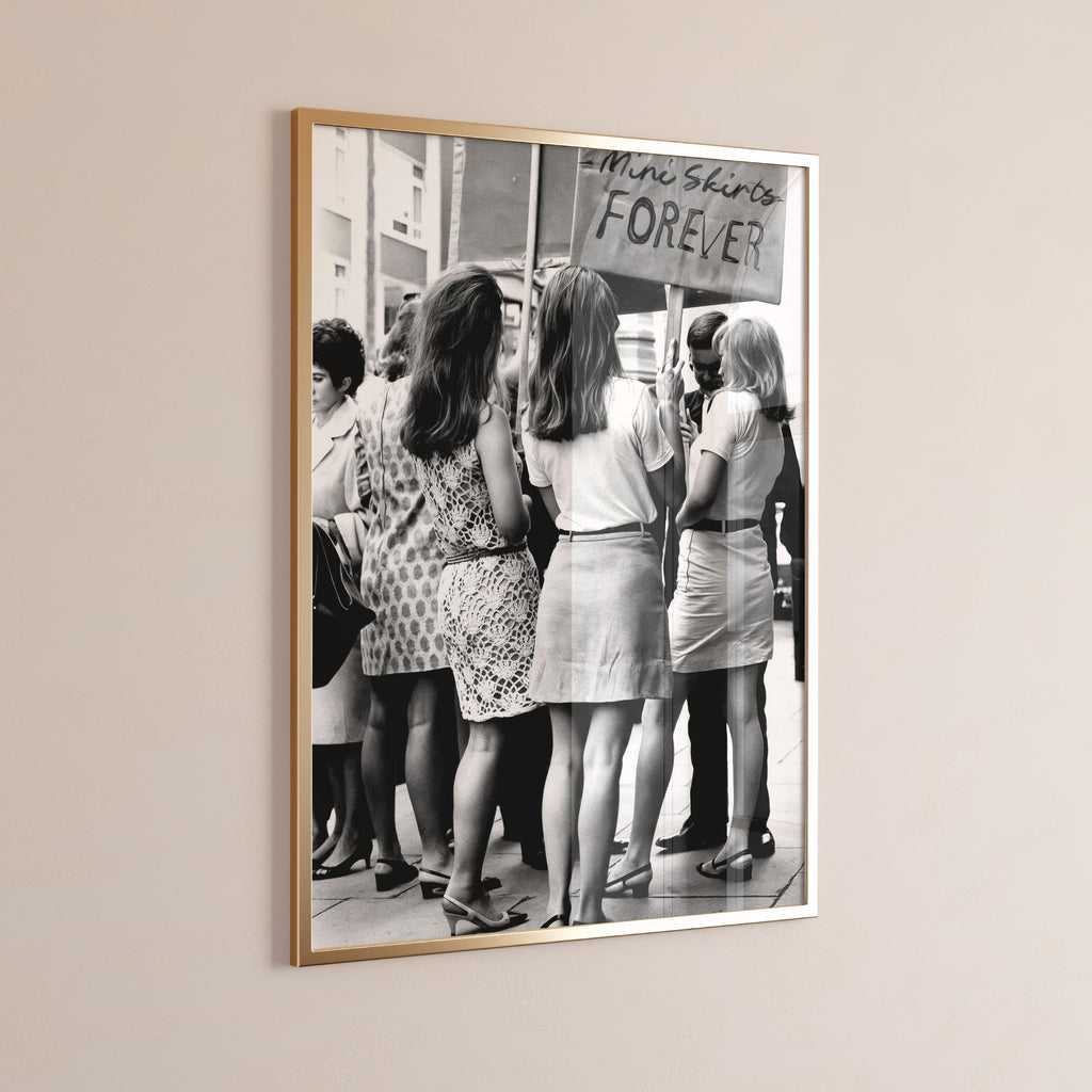 Mini Skirts Forever, 1960s Fashion Poster, Feminist Protest, Women Fashion, Fashion photography, Women's Day Gift, Retro Fashion Art