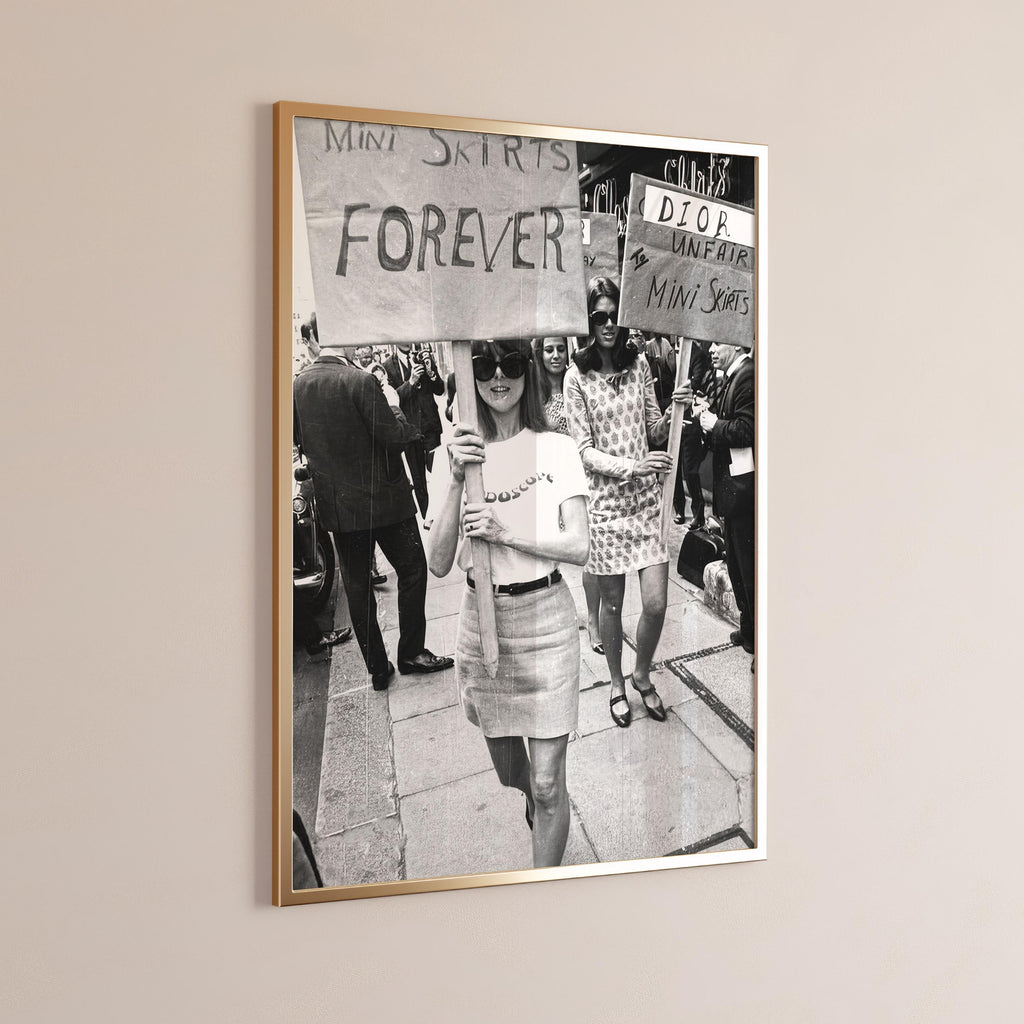 Mini Skirts Forever, 1960s Fashion Poster, Feminist Protest, Women Fashion, Fashion photography, Women's Day Gift, Retro Fashion Art