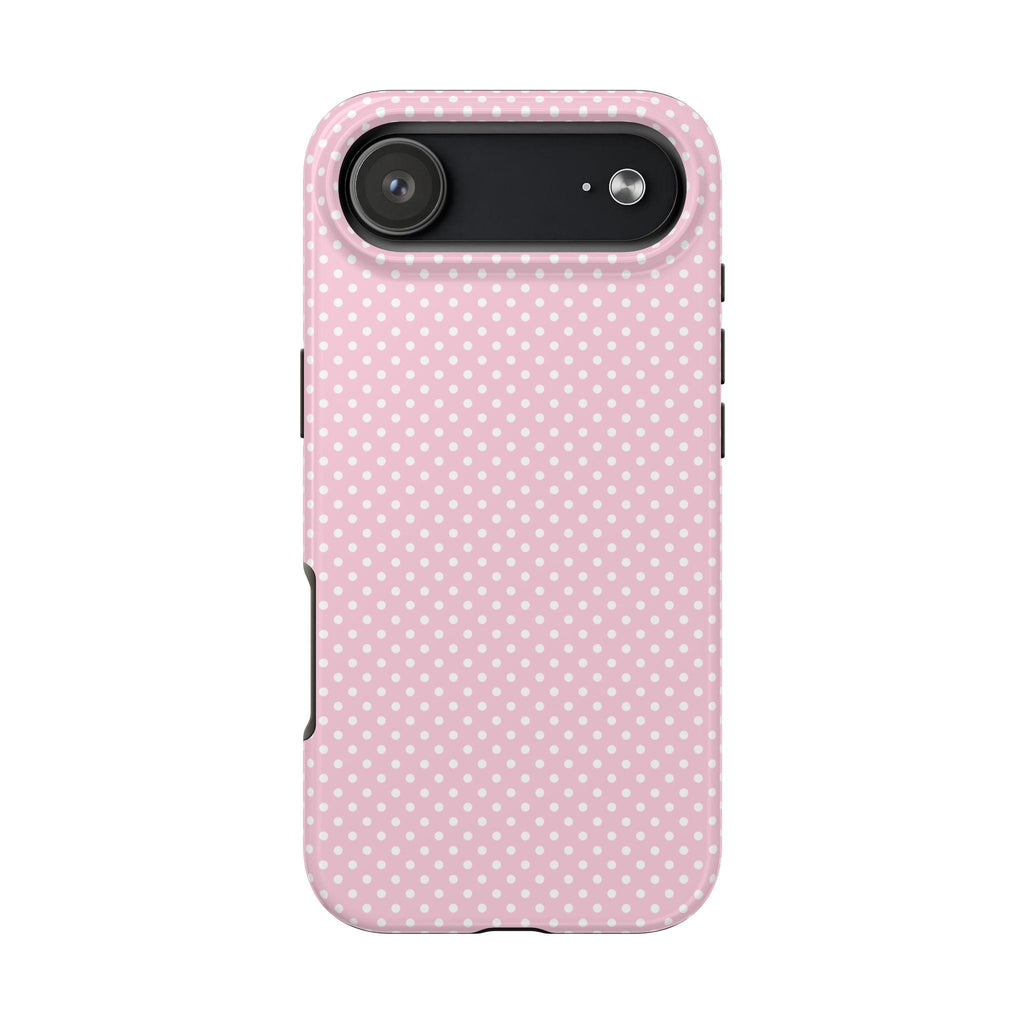 Polka dot phone case, pink phone case, decoden phone case - iPhone 17 Pro Max case, Trendy Retro Y2K Aesthetic Minimal, Girly - Glossy Case
